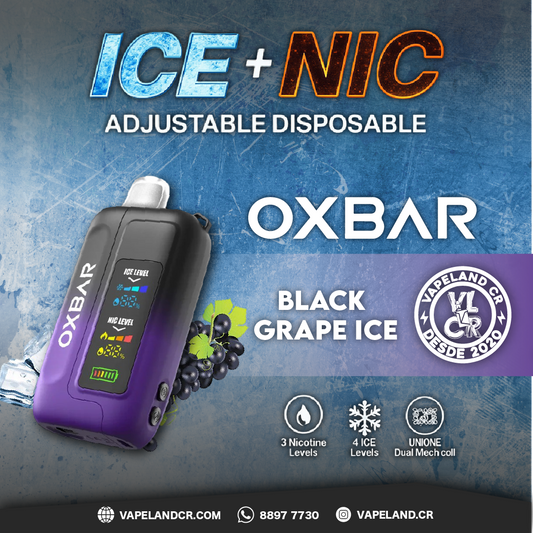 OXBAR Ice Nic Black Grape Ice 35000 puffs.