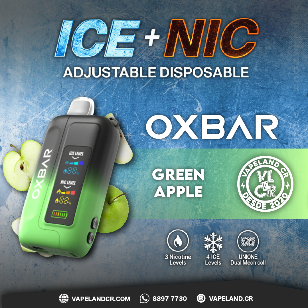 OXBAR Ice Nic Green Apple 35000 puffs.