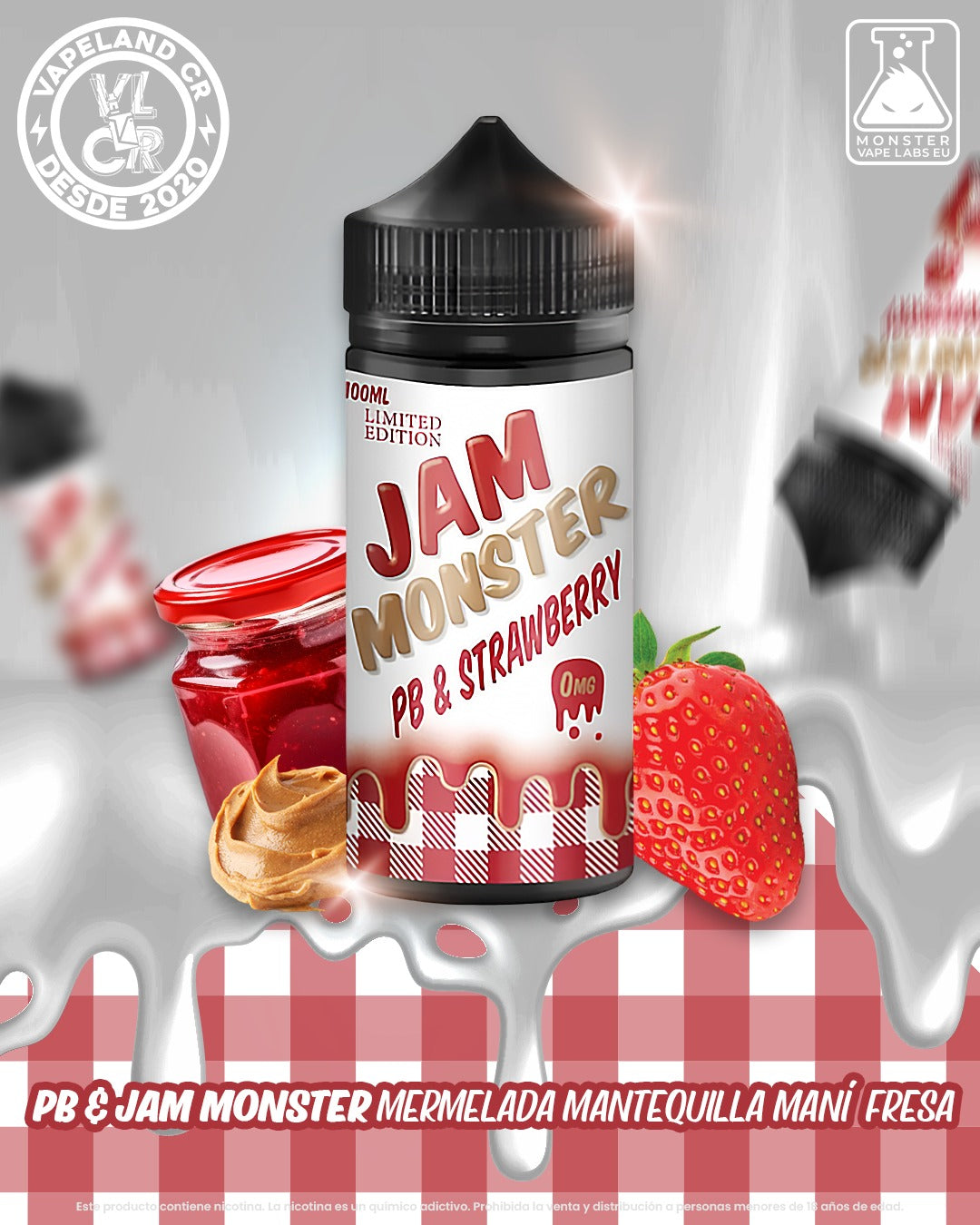 PB & Jam Monster strawberry 3mg.