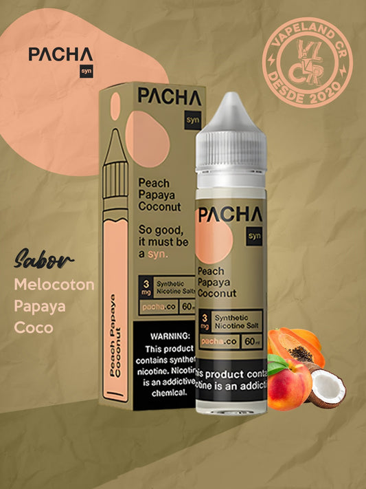 Pachamama Peach Papaya Coconut 3mg y 6mg.