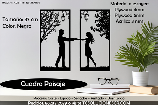 Cuadro Paisaje Pareja 2 de 18 CM
