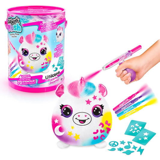 Peluche Air Brush Plush con Aerógrafo Unicornio Canal Toys.