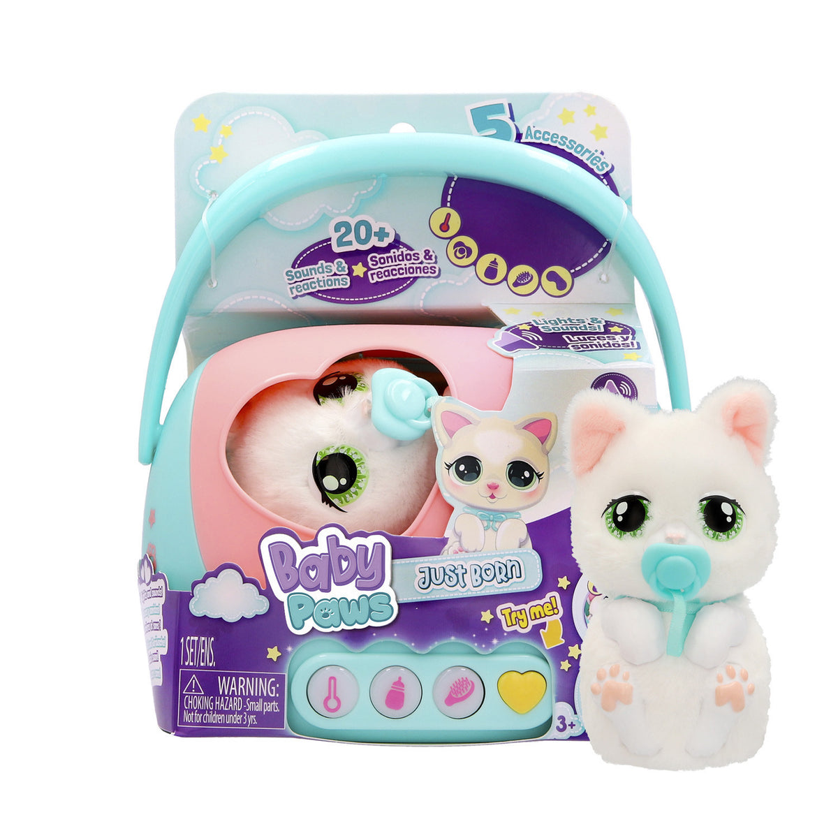 Peluche Baby Paws con Transportadora y Sonido.