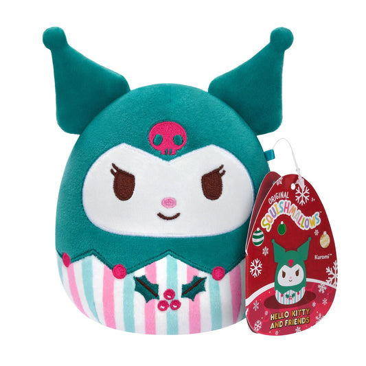 Peluche Squishmallows Hello Kitty y sus Amigos Navideños Kuromi.