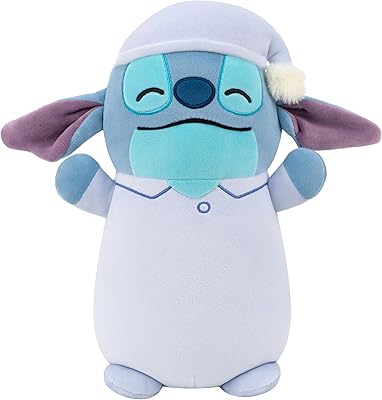Peluche Squishmallows Hug Mees Stitch con Pijama.