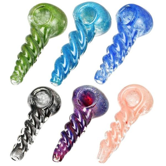 Pipa de Vidrio Small Heavy Twisted Frit 3".
