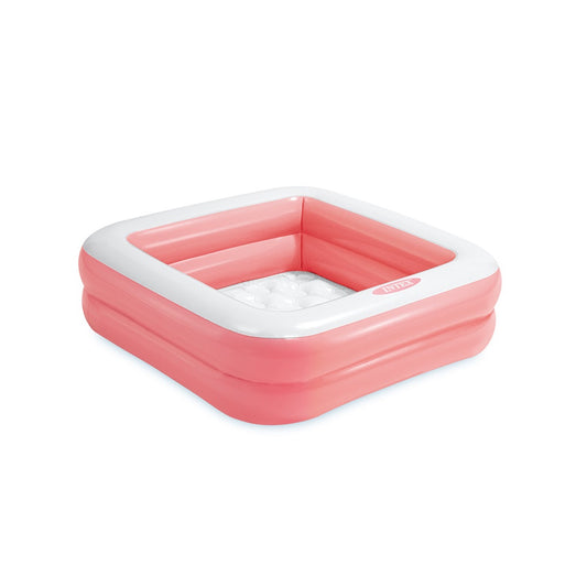 Piscina Inflable Intex Cuadrada Rosada.