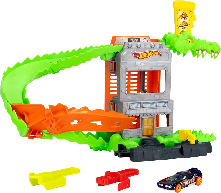 Pista Hot Wheels Ataque Croc-Pizza.