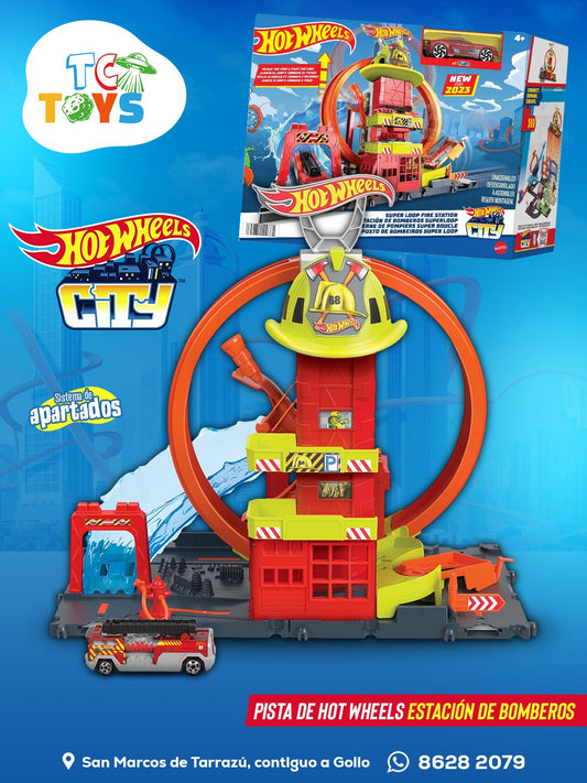 Pista Hot Wheels City Estación de Bomberos Superloop.