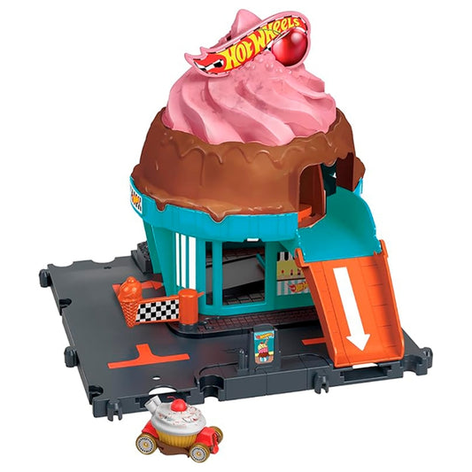 Pista Hot Wheels City Heladería en la Ciudad.