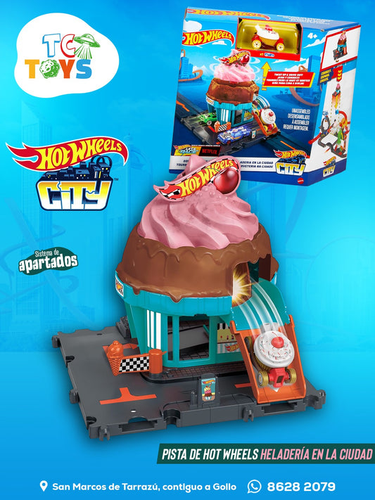 Pista Hot Wheels City Heladería en la Ciudad.