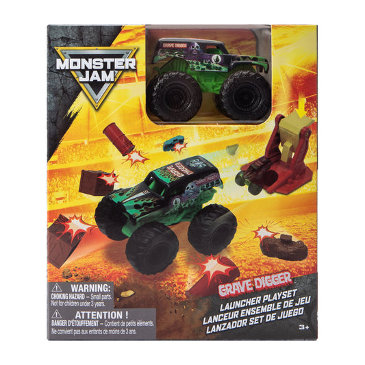 Pista Lanzador Set de Juego Monster Jam Grave Digger.