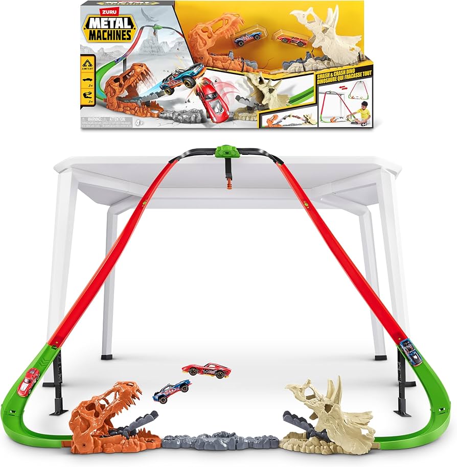 Pista Zuru Metal Machines Smash y Crash Dino que Lo Destruye Todo.