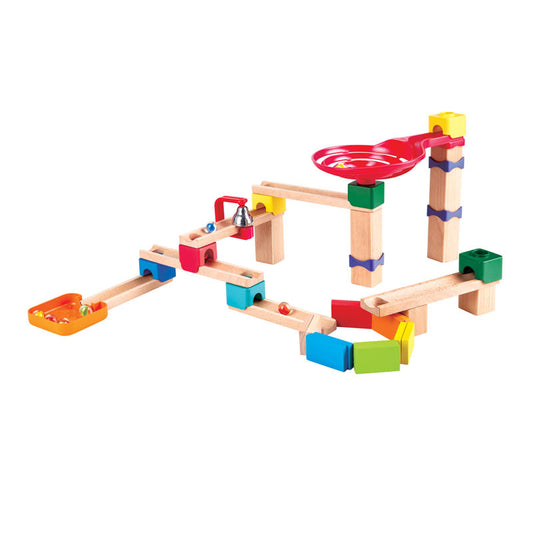 Pista de Canicas de Madera con Domino Hape.