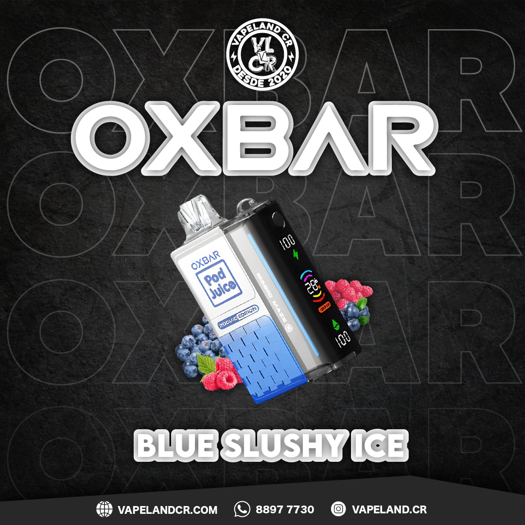 Pod Juice OXBAR Blue Slushy Ice 30000 puffs.