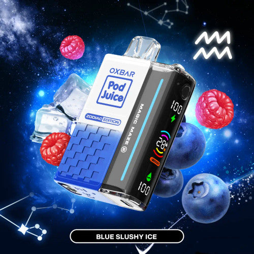 Pod Juice OXBAR Blue Slushy Ice 30000 puffs.