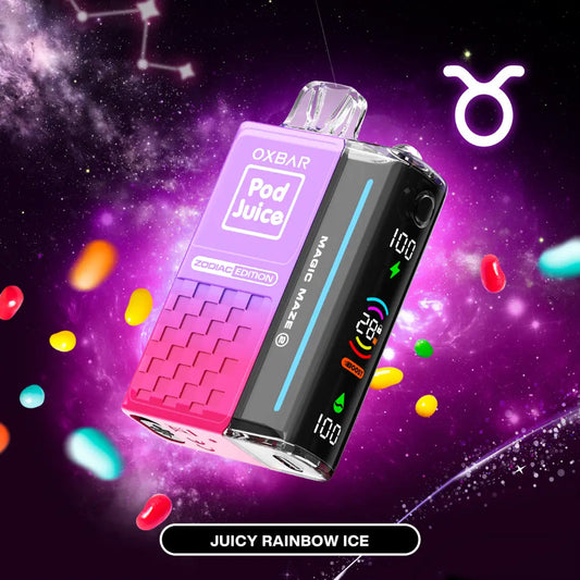 Pod Juice OXBAR Juicy Rainbow Ice 30000 puffs.