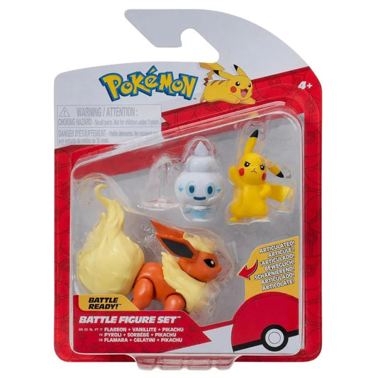 Pokémon Battle Figure Set Flareon + Vanillite + Pikachu.