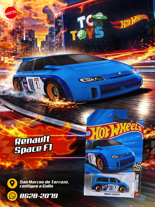Hot Wheels Renault Espace F1 Celeste.
