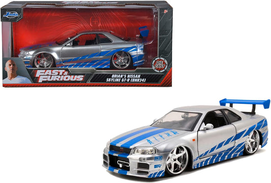 Rápidos y Furiosos Jada Brian's Nissan Skyline GT-R (R34) 1:24.