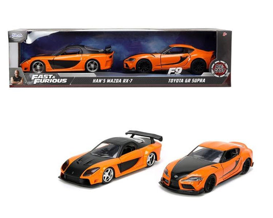 Rápidos y Furiosos Jada Han's Mazda RX-7 y Toyota GR Supra 1:32.