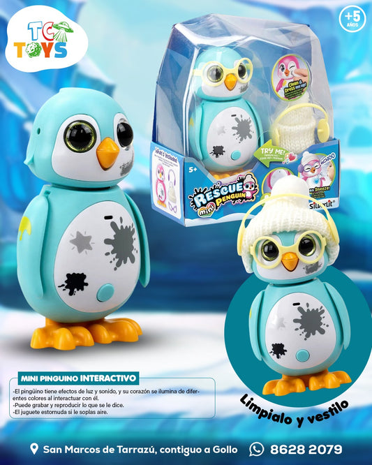 Rescue Penguin Pequeño Celeste Silverlit.