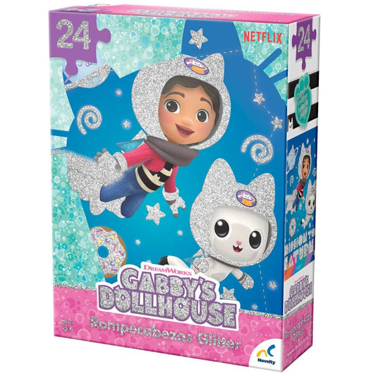 Rompecabezas Glitter Novelty 24 Pzs Gabby's Dollhouse.