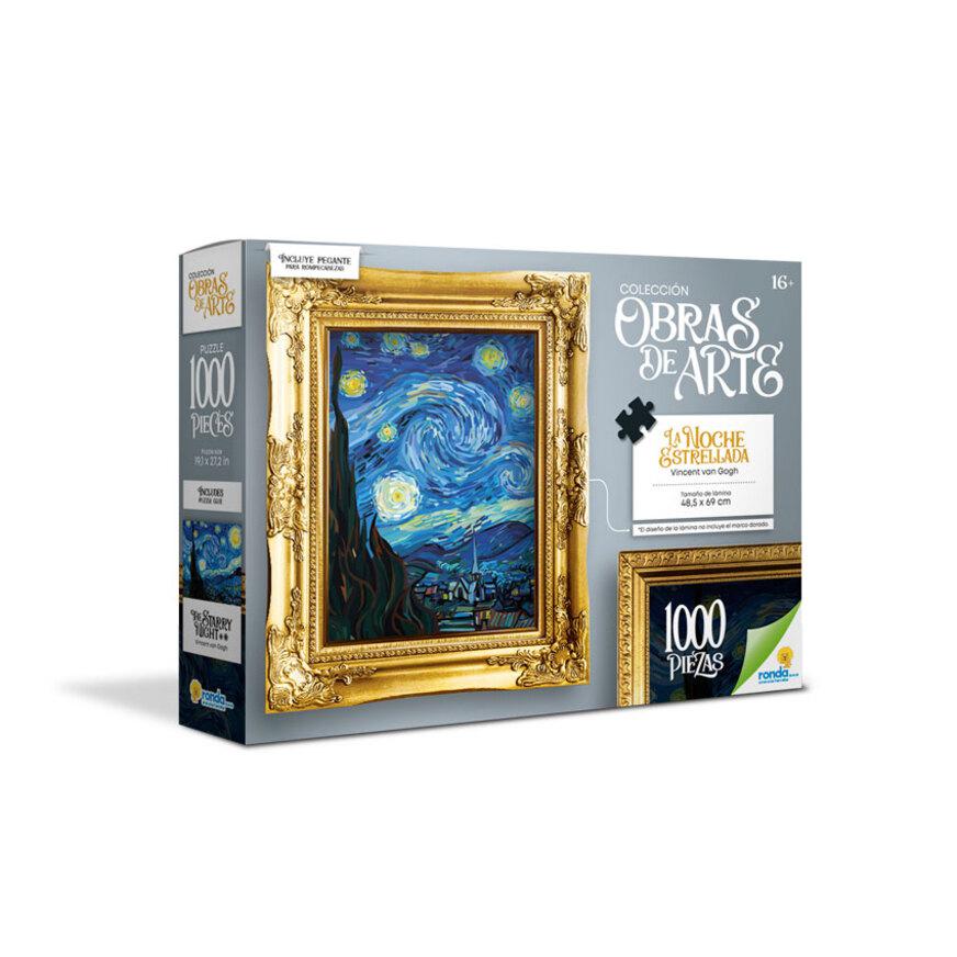 Rompecabezas Ronda 1000 Pzs La Noche Estrellada Obras de Arte.