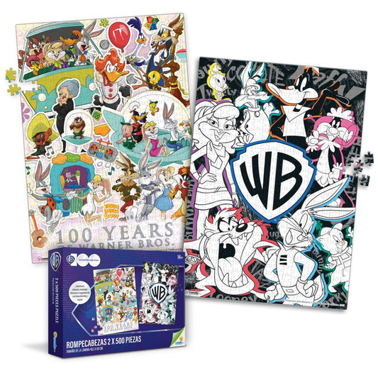 Rompecabezas Ronda Warner Bros 100 Años de Celebración 2 X 500 Pzs.