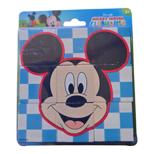 Rompecabezas de Cubos de Madera Mickey Mouse ClubHouse.