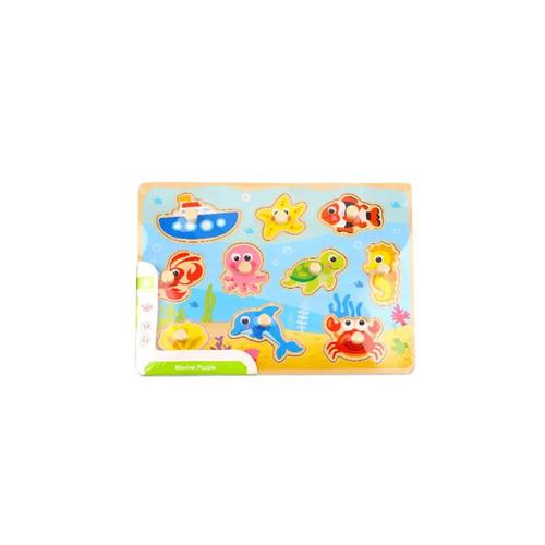 Rompecabezas para Encajar Figuras Marinas Tooky Toy.