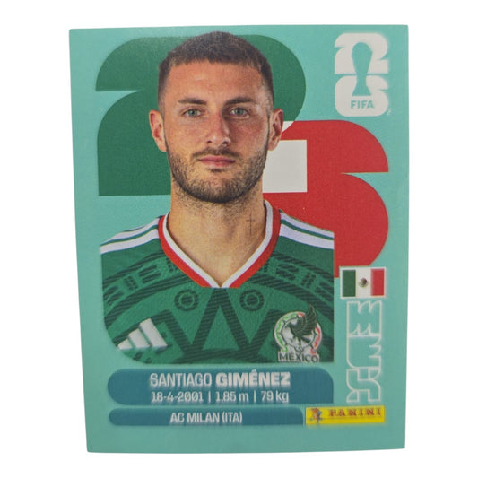 Santiago Giménez MEX 16 Mundial 2026 Panini.