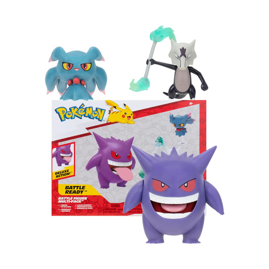 Set Figuras Pokémon Battle Multi-Pack Gengar + Misdreavus + Alolan Marowak.