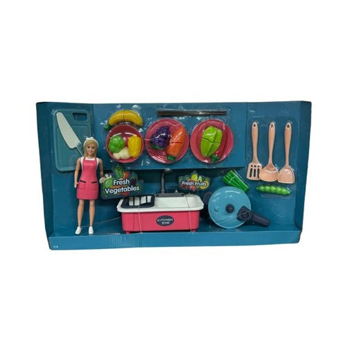 Set de Cocina de Lavado con Muñeca Guan QI.