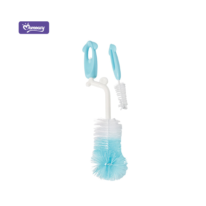 Set de Dos Cepillos para Limpiar Chupones Momeasy Azul.