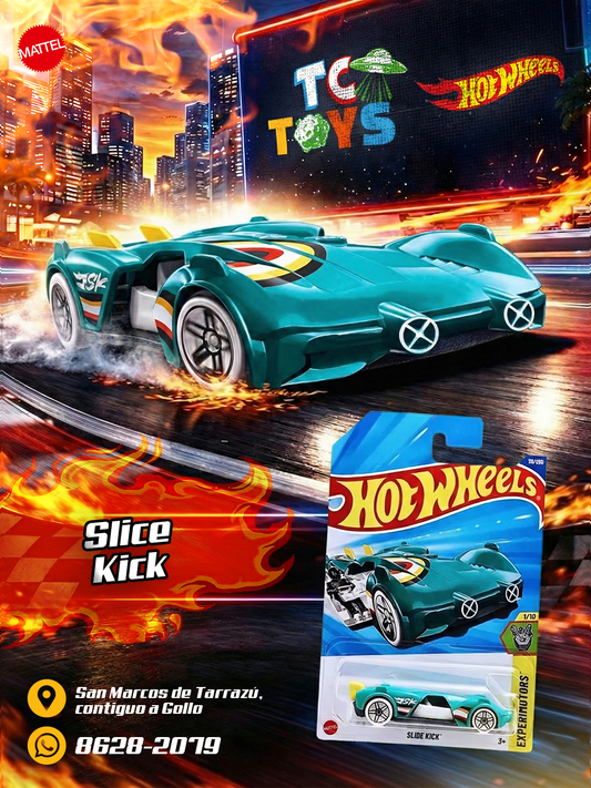 Hot Wheels Slide Kick Turquesa.