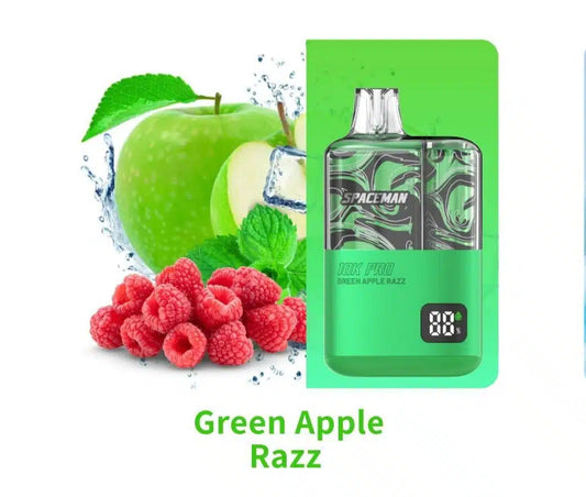 Smok Spaceman Green Apple Razz 10000 puffs.