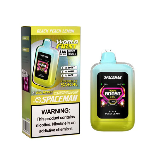 Smok Spaceman Nebula Black Peach Lemon 25000 puffs.