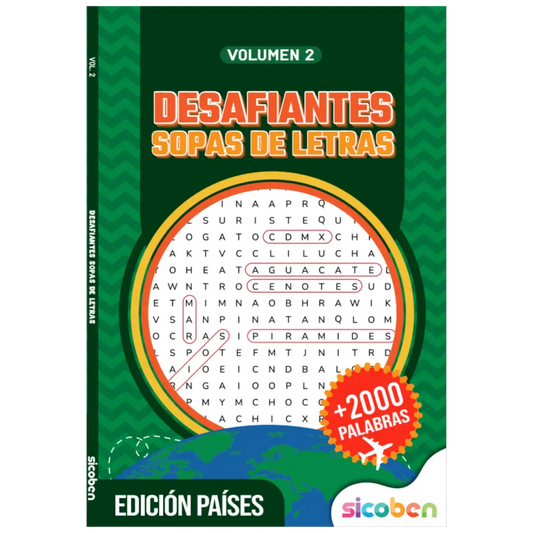 Sopa de Letras Desafío de Palabras Edición Países Volumen 2 Sicoben.