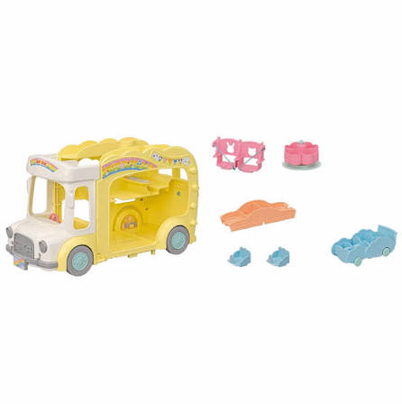 Sylvanian Families Autobús Guardería Divertida del Arco Iris.