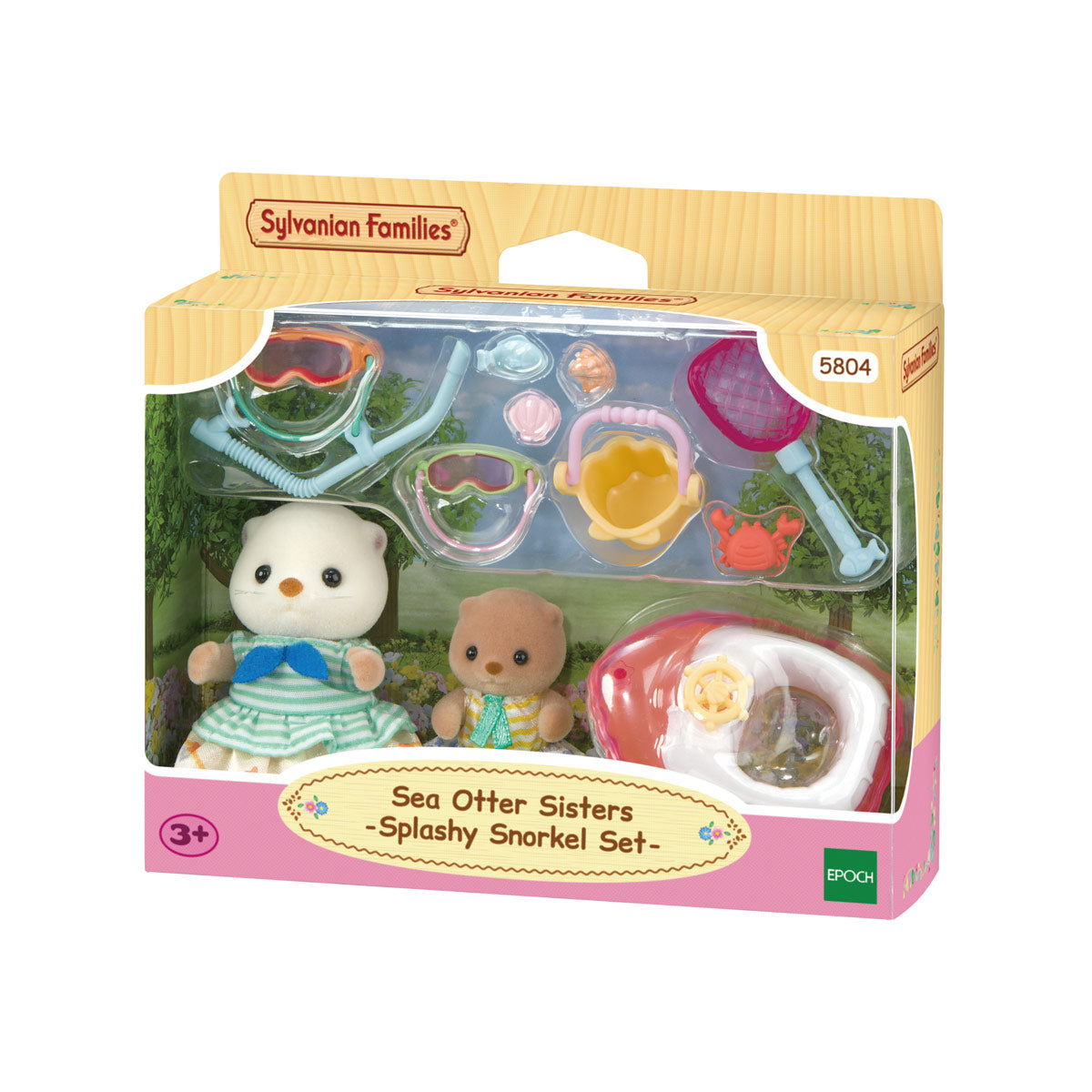 Sylvanian Families Hermanas Nutria Marina con Set de Snorkel Splashy.
