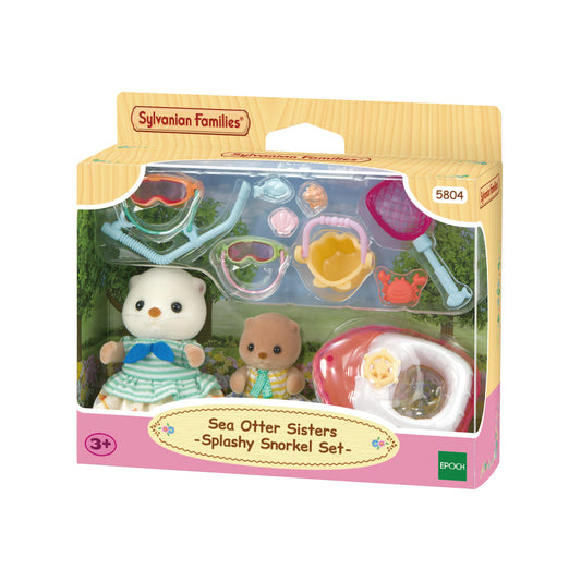 Sylvanian Families Hermanas Nutria Marina con Set de Snorkel Splashy.