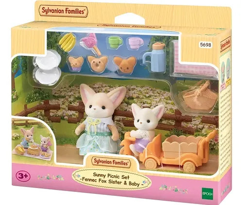Sylvanian Families Set de Pícnic Soleado Hermana y Bebé Zorro Fénnec.