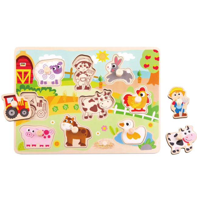 Tookytoy Rompecabezas de Encajar de Animales de la Granja.