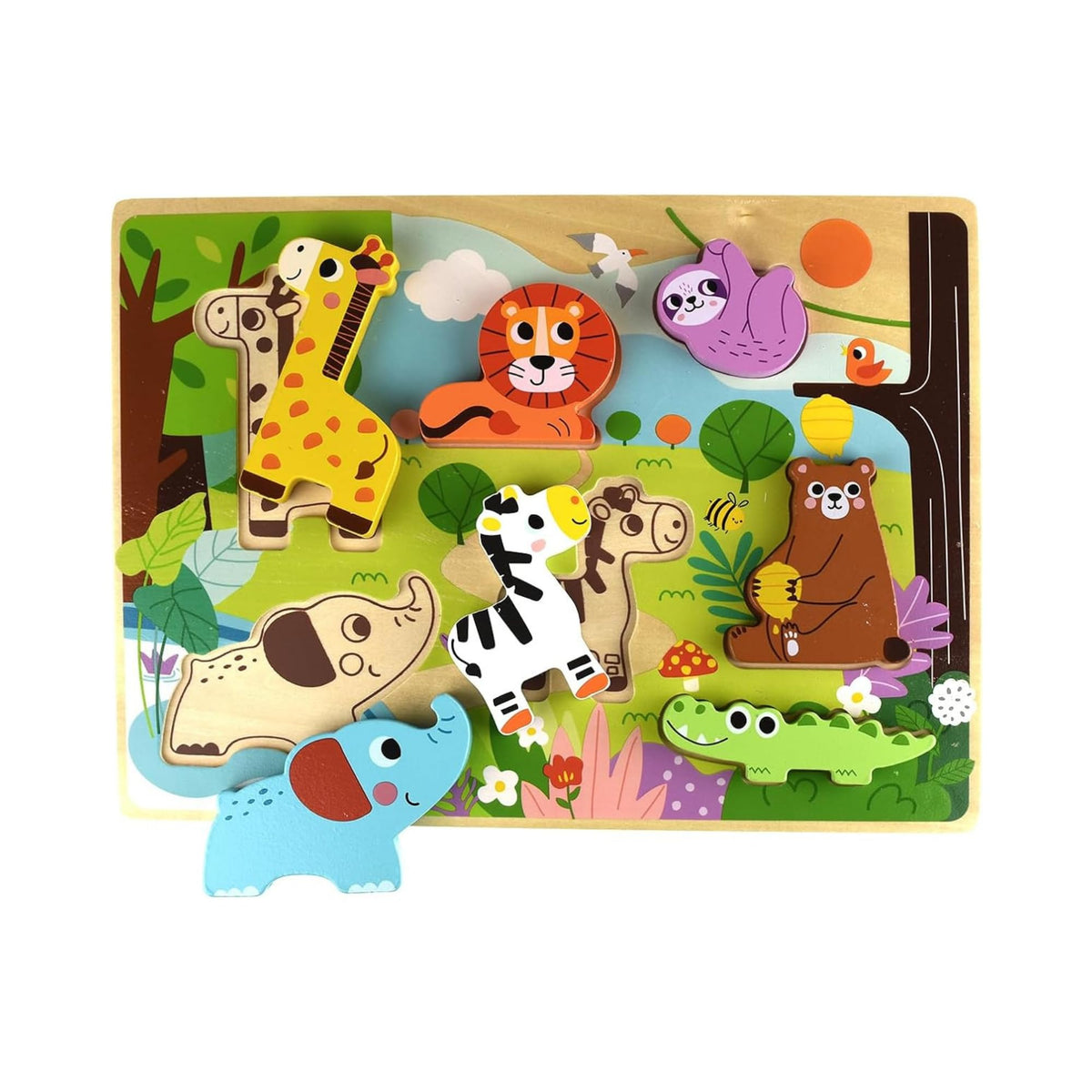 Tookytoy Rompecabezas de Encajar de Animales de la Selva.