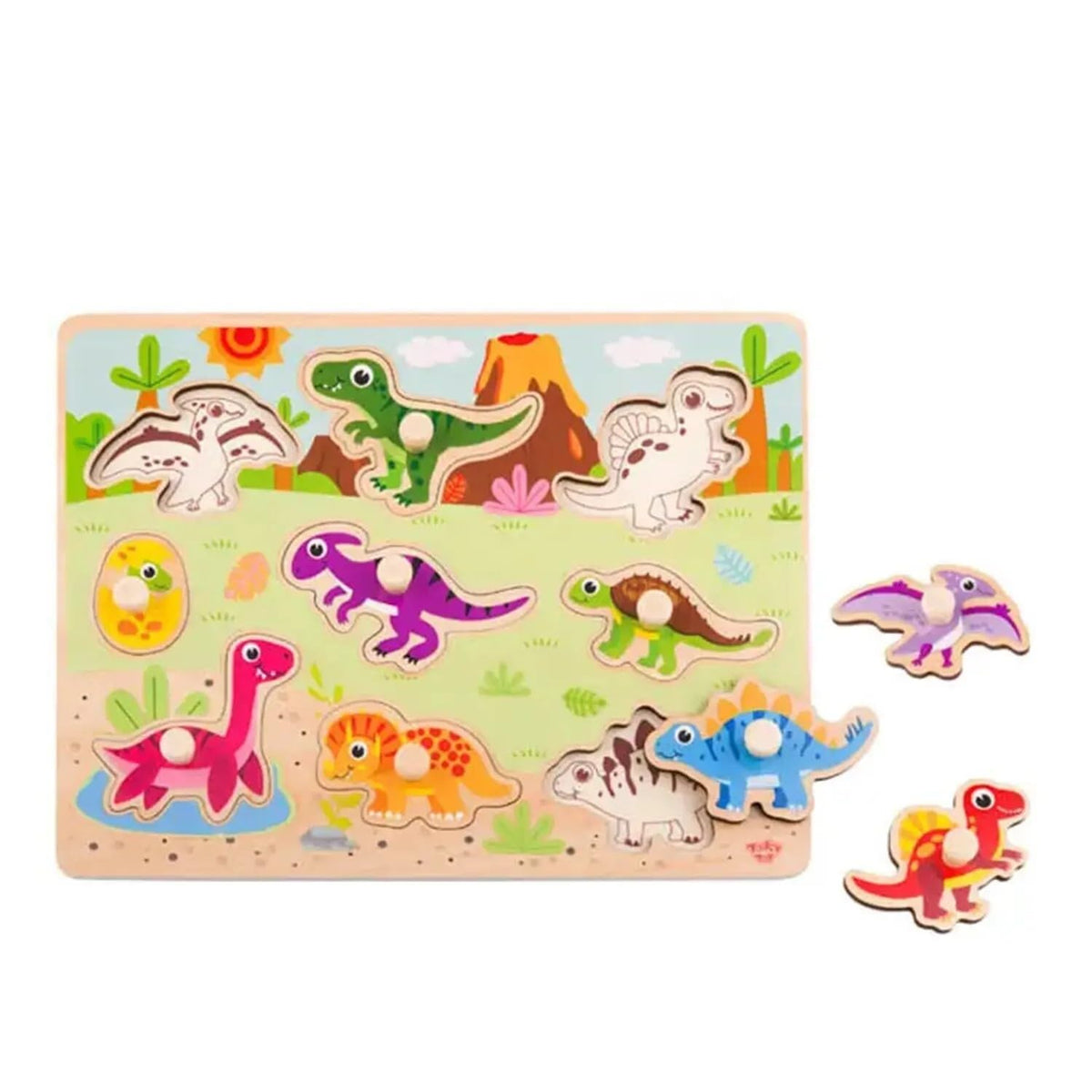 Tookytoy Rompecabezas de Encajar de Dinosaurios.