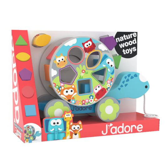 Tortuga de Madera de Jalar con Figuras para Encajar J'adore.