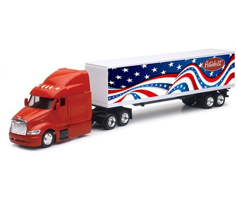Trailer NewRay Peterbilt Model 387 Rojo.