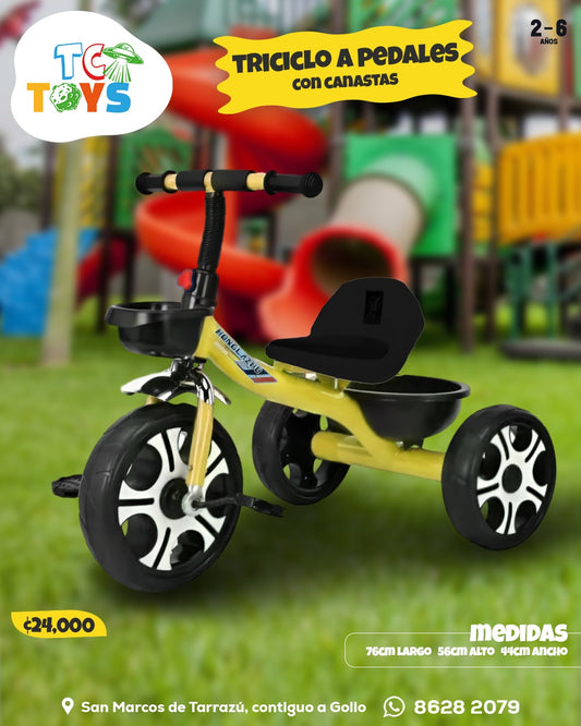 Triciclo a Pedal Amarillo.