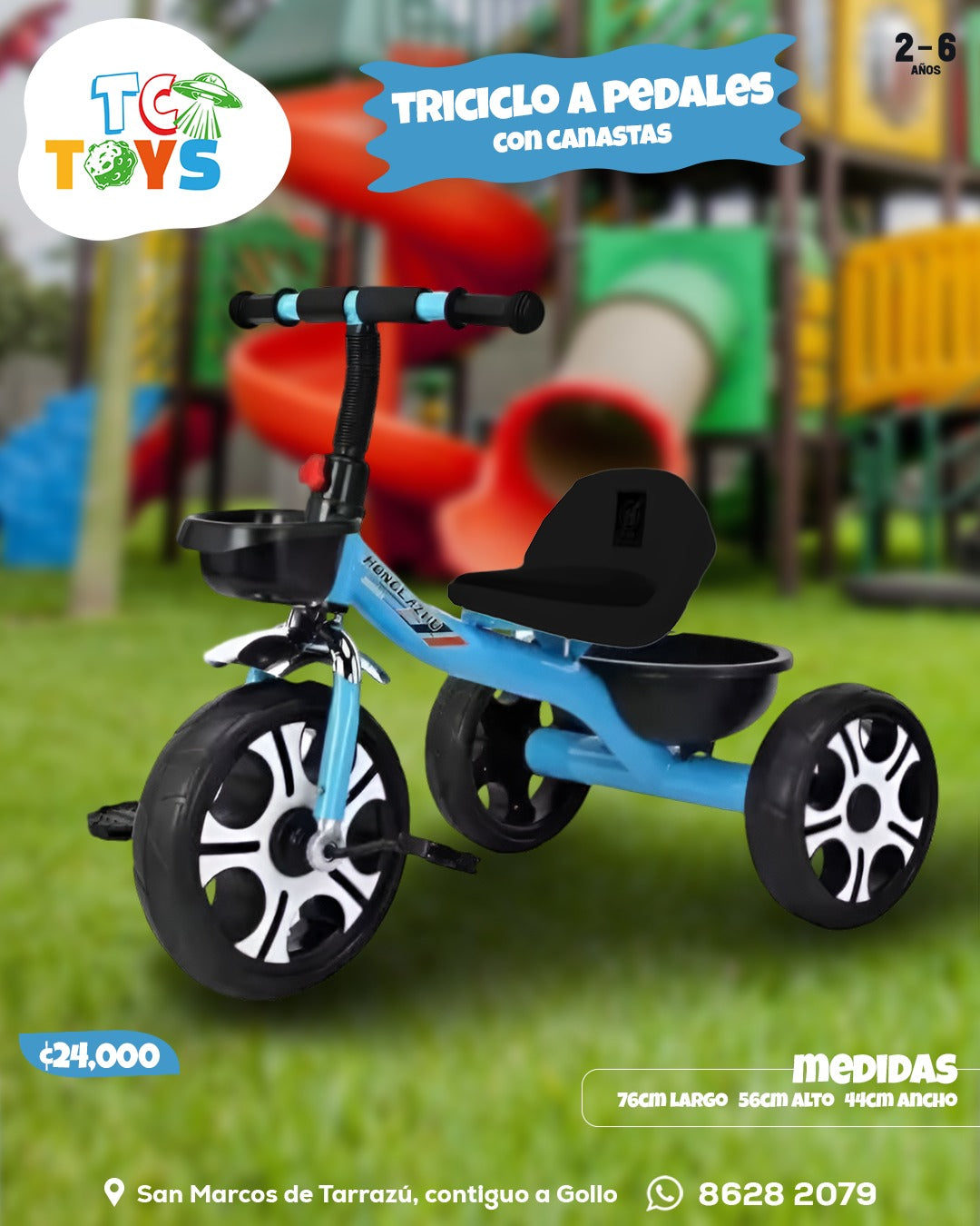 Triciclo a Pedal Celeste.